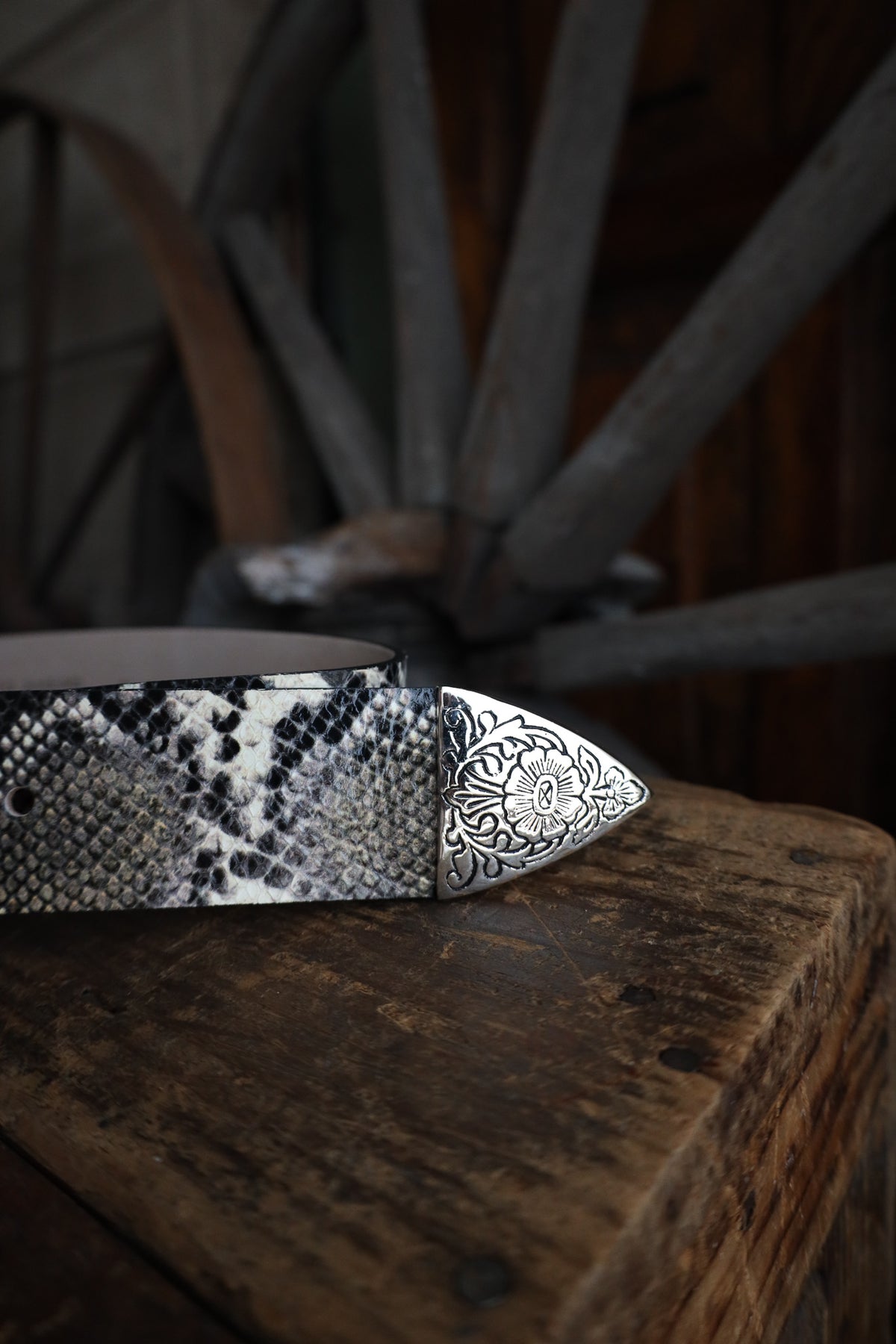 STREETS AHEAD BIG BUCKLE BELT- BLACK SNAKE – Maverick Fine  display picture 3