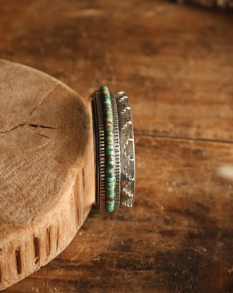 Green Turquoise Tribal Cut Outs Cuff