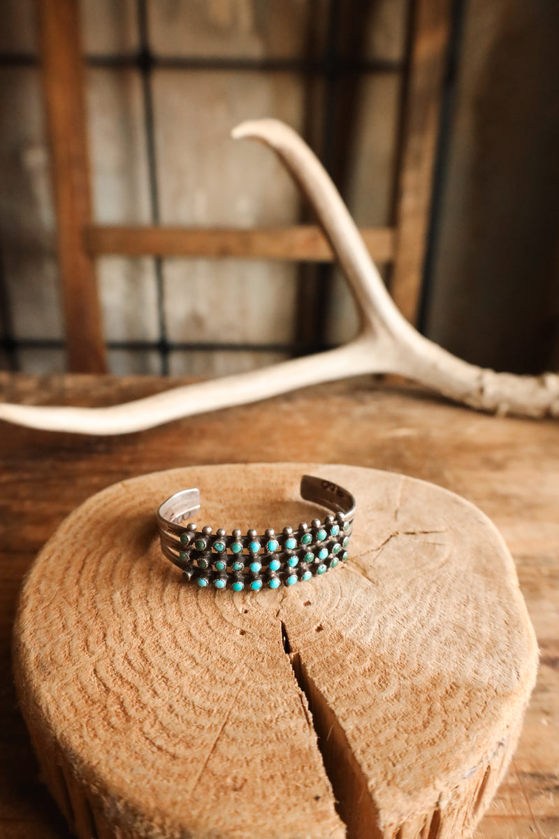 MULTI TURQUOISE SNAKE EYES 3 ROW CUFF