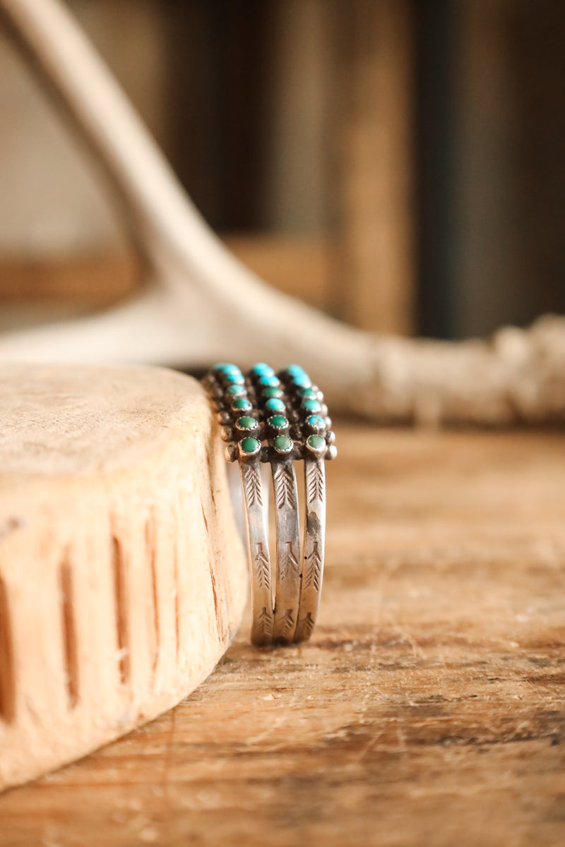 MULTI TURQUOISE SNAKE EYES 3 ROW CUFF