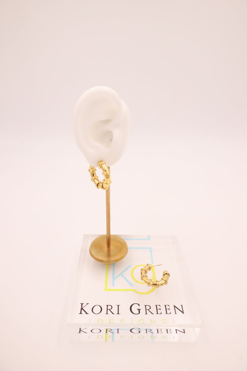 KORI GREEN BAMBOO HOOP EARRING