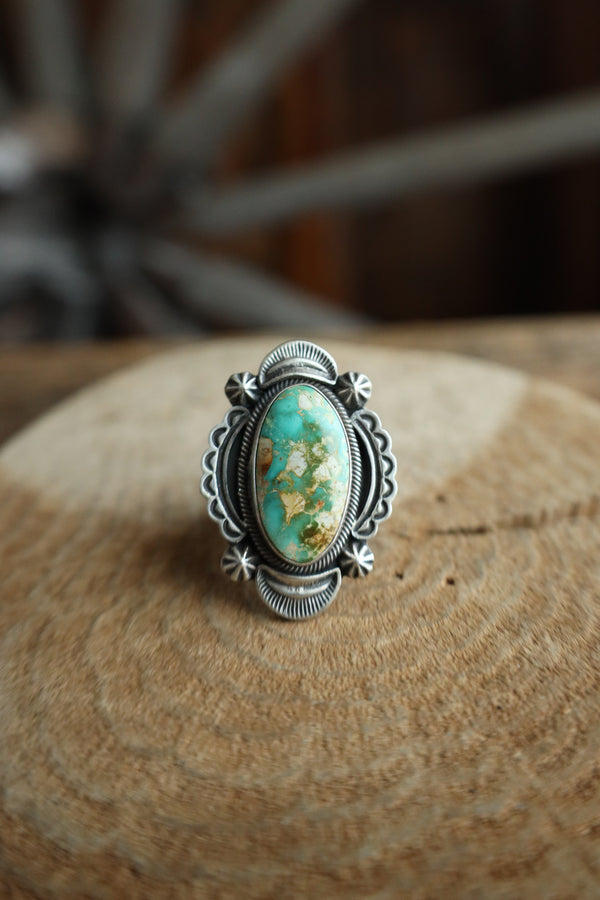 Turquoise Oval Ring- Size 9.5