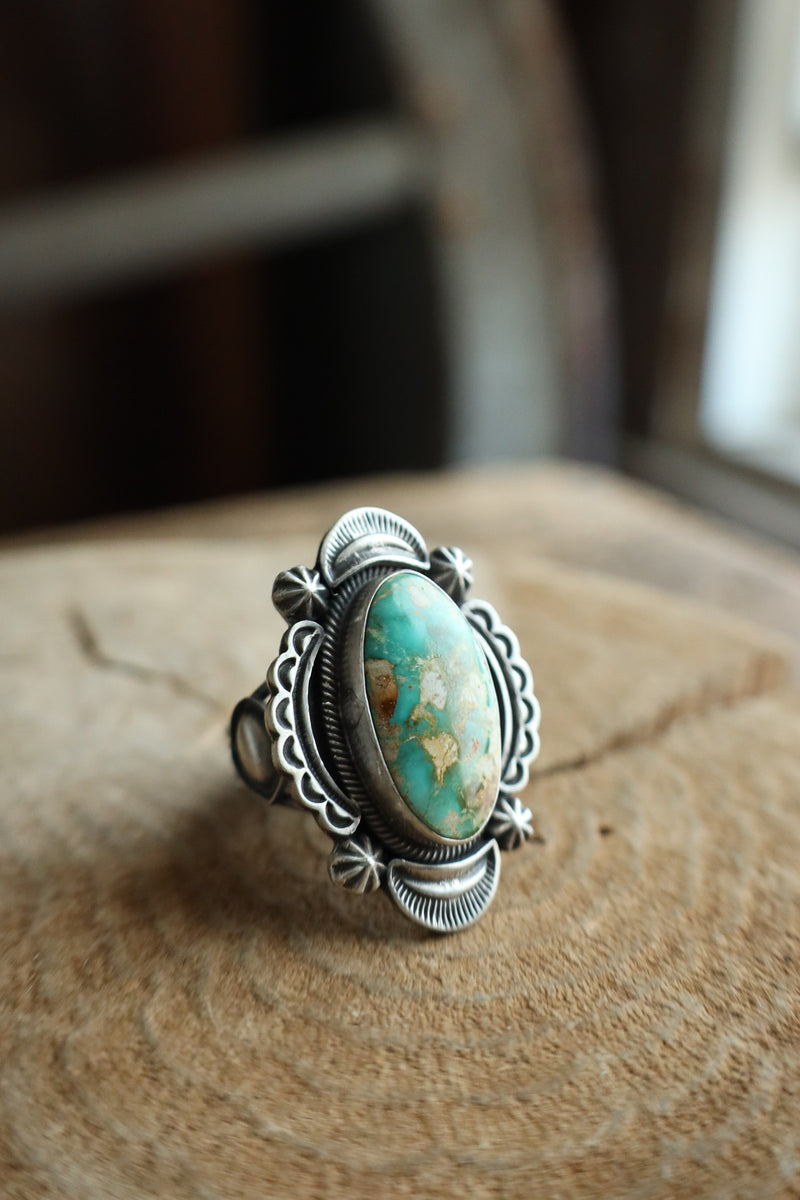 Turquoise Oval Ring- Size 9.5