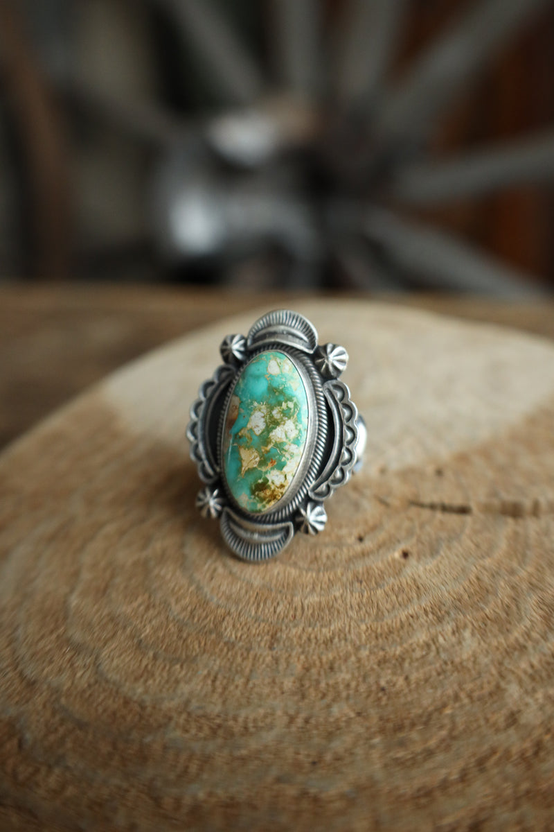 Turquoise Oval Ring- Size 9.5