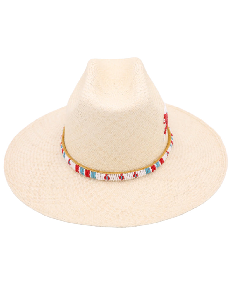 DONNA MARIE WHITE HORSE HAND BEADED HAT