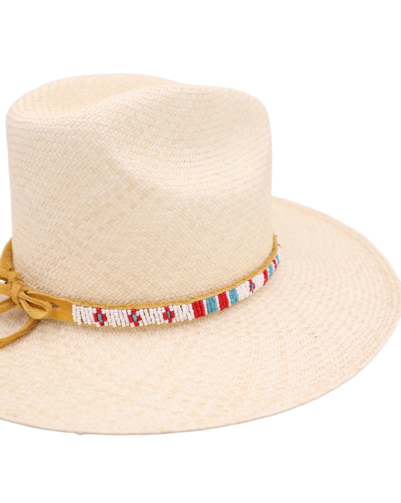 DONNA MARIE WHITE HORSE HAND BEADED HAT