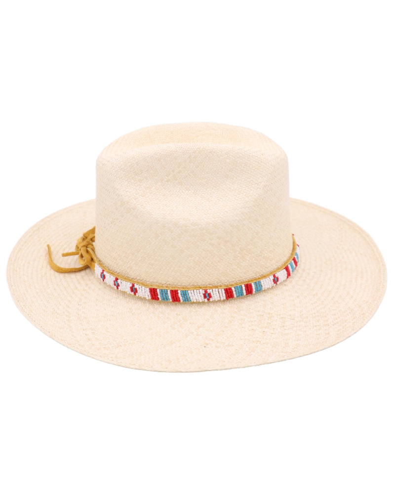 DONNA MARIE WHITE HORSE HAND BEADED HAT