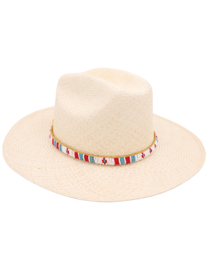 DONNA MARIE WHITE HORSE HAND BEADED HAT