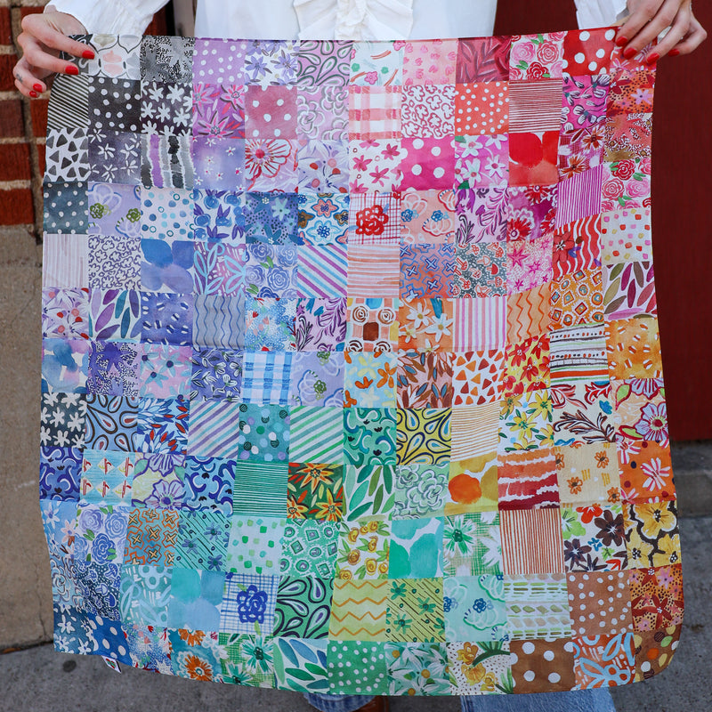 XOXOART VINTAGE FEEDSACK SHORTY 26" SCARF