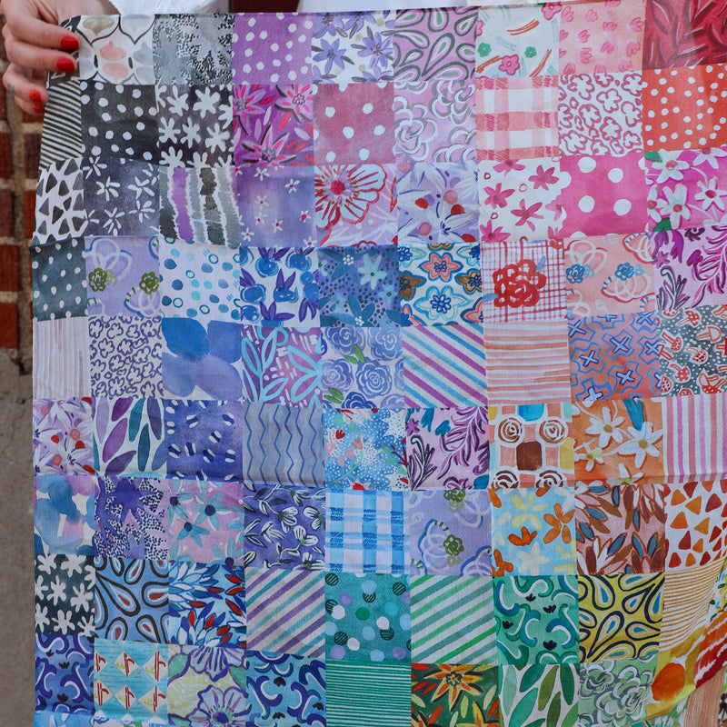XOXOART VINTAGE FEEDSACK SHORTY 26" SCARF