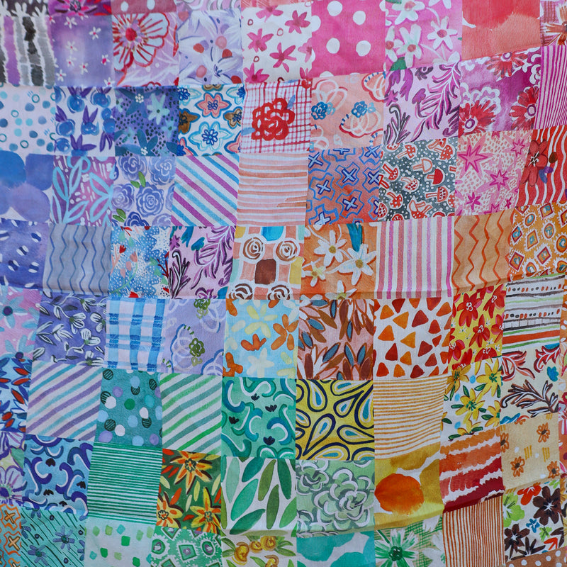 XOXOART VINTAGE FEEDSACK SHORTY 26" SCARF
