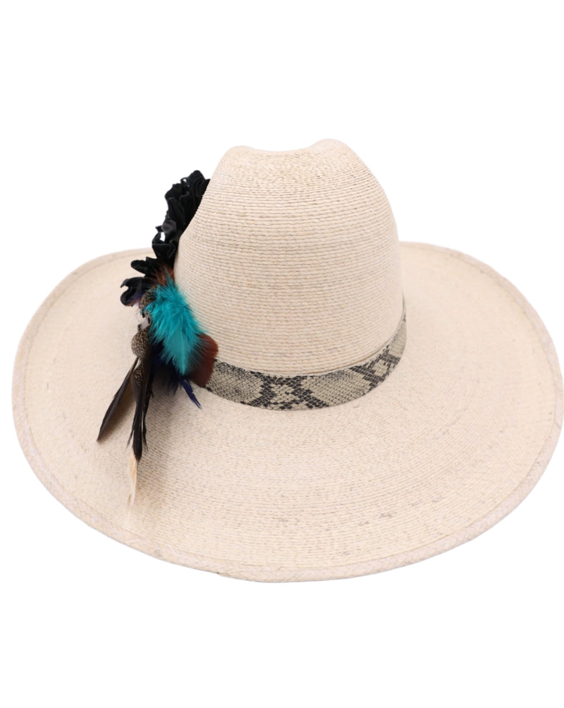 DONNA MARIE LARGE STERLING SILVER CONCHO SNAKE SKIN BAND HAT 
