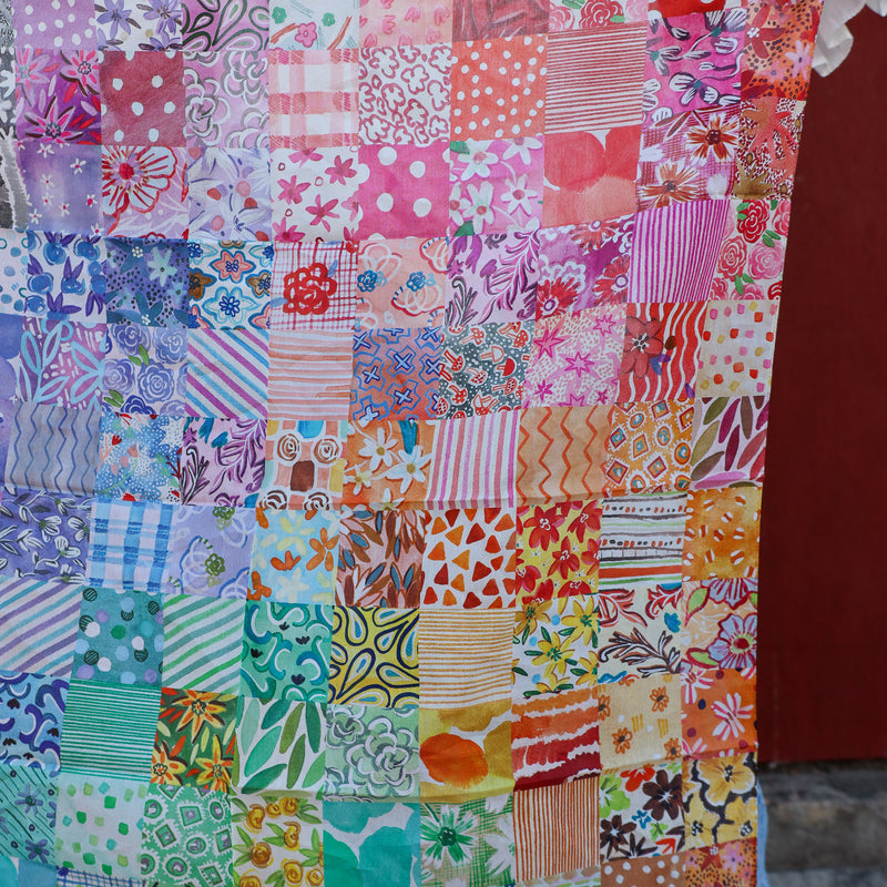 XOXOART VINTAGE FEEDSACK SHORTY 26" SCARF