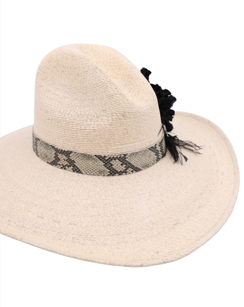 DONNA MARIE LARGE STERLING SILVER CONCHO SNAKE SKIN BAND HAT 