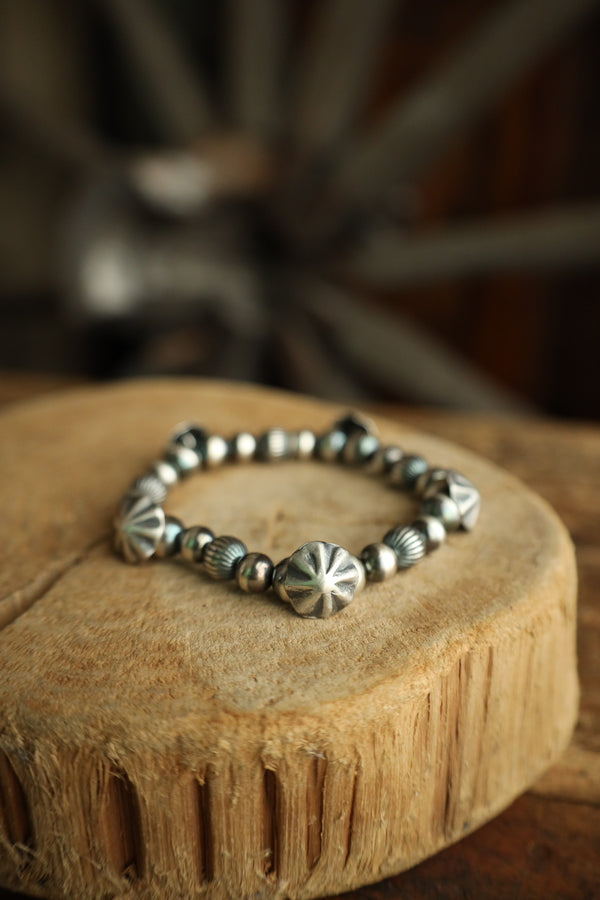 Peyote Bird Starbursts Navajo Pearls Stretch Bracelet 