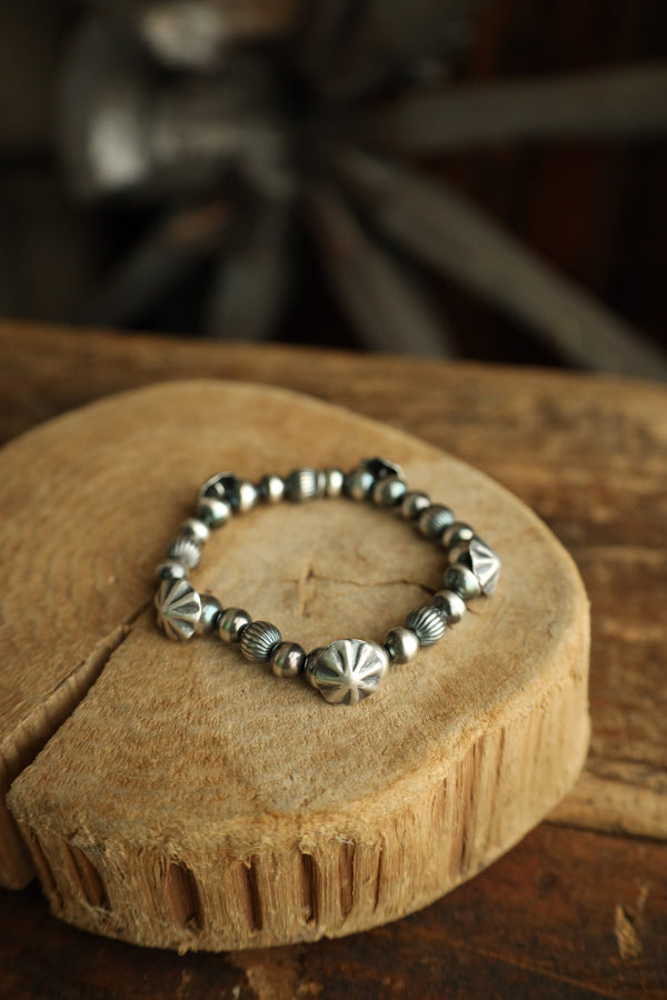 Peyote Bird Starbursts Navajo Pearls Stretch Bracelet 