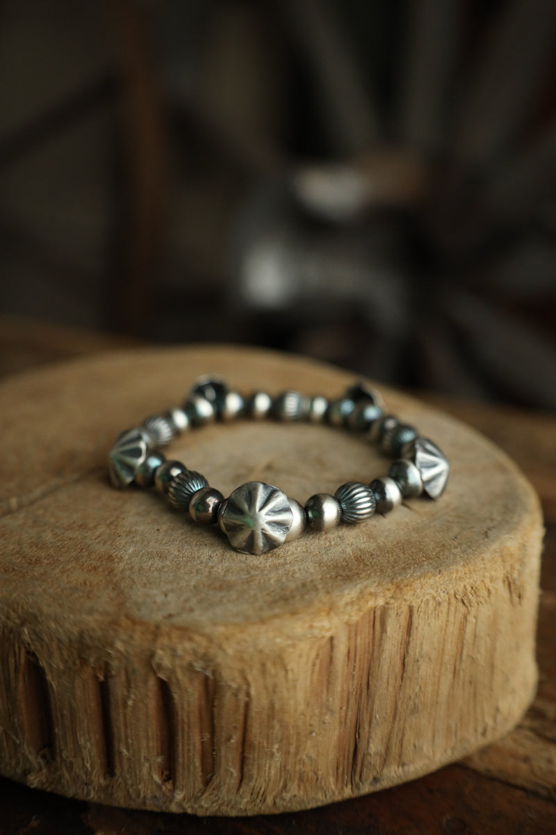 Peyote Bird Starbursts Navajo Pearls Stretch Bracelet 