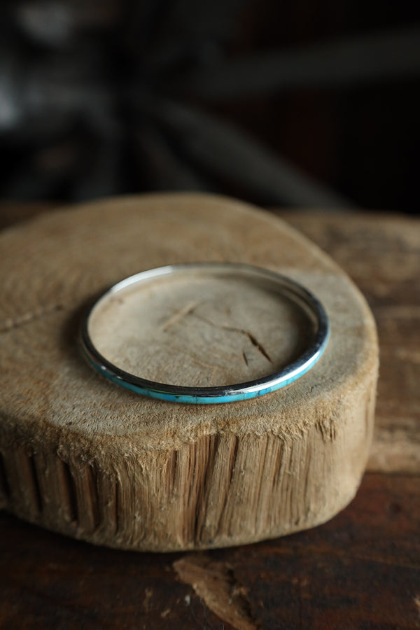 Peyote Bird Turquoise Infinity Inlay Bangle