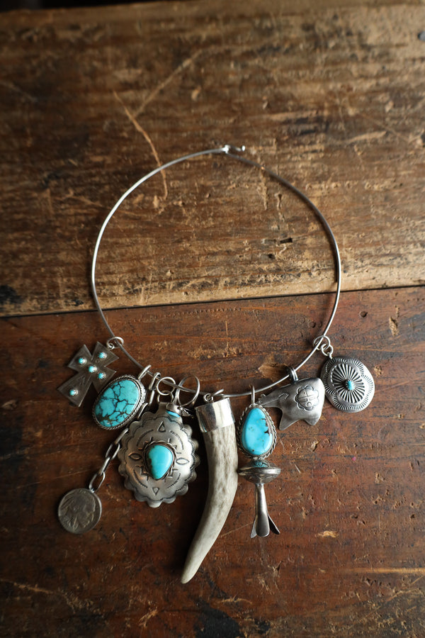 Mixed Neck Mess Sterling Silver and Turquoise Necklace