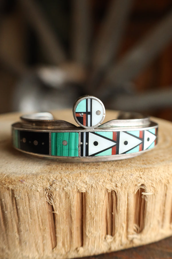 Vintage Multi Stone Inlay Cuff 