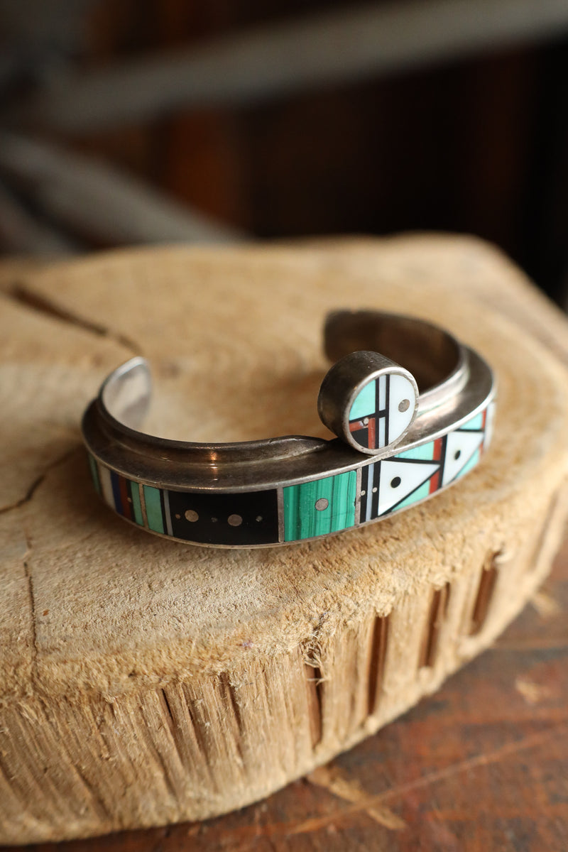 Vintage Multi Stone Inlay Cuff 