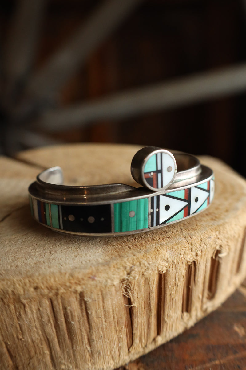 Vintage Multi Stone Inlay Cuff 