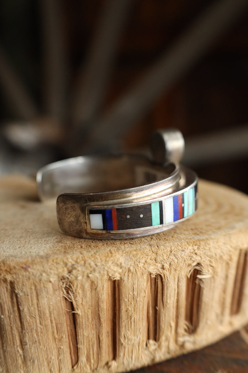 Vintage Multi Stone Inlay Cuff 