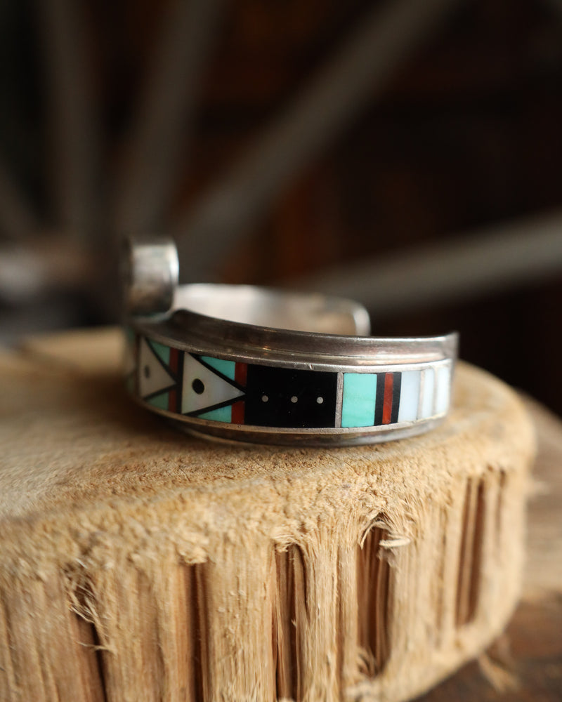 Vintage Multi Stone Inlay Cuff 