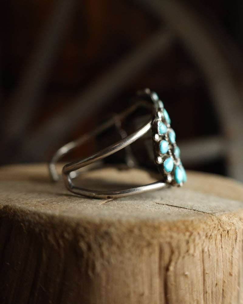 Vintage Turquoise Circles Open Band Cuff 