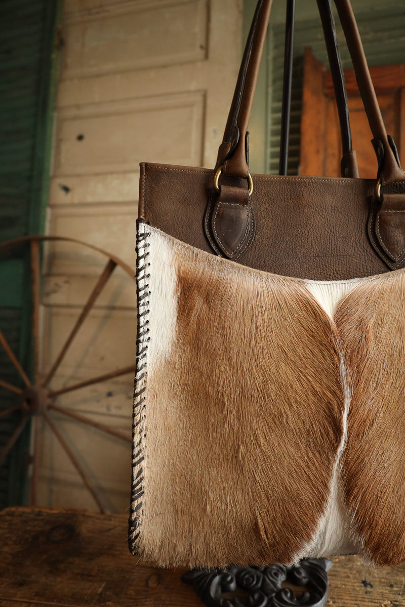 Maverick Exclusive Antelope Brown Bison Brass Handbag