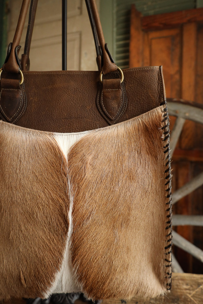 Maverick Exclusive Antelope Brown Bison Brass Handbag