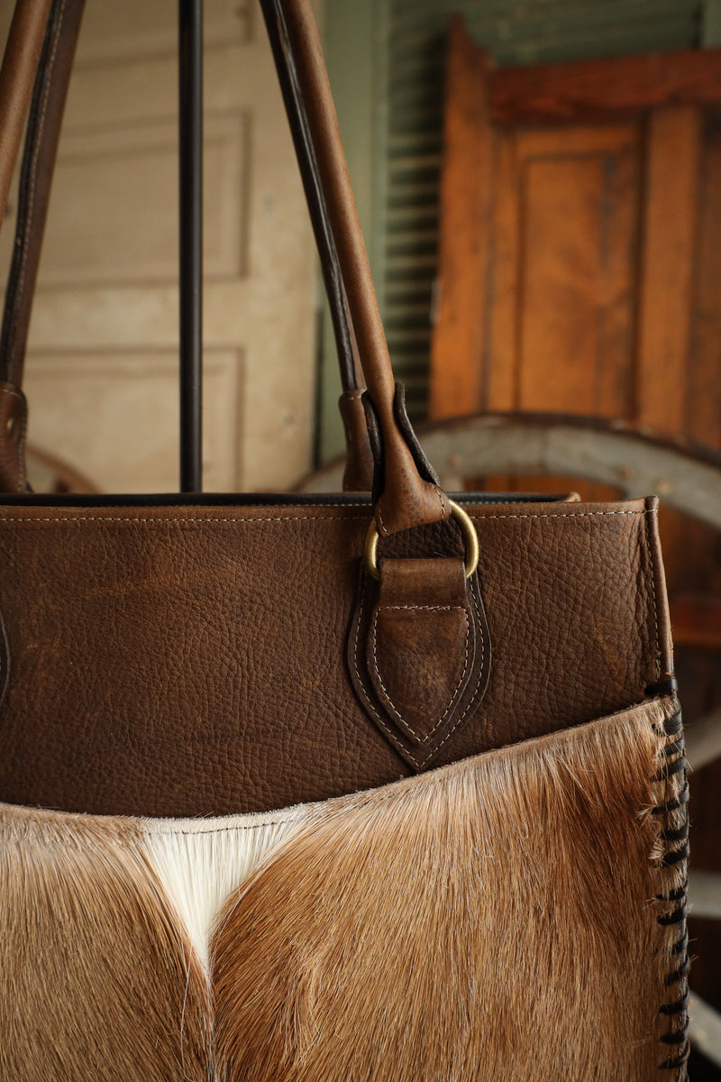 Maverick Exclusive Antelope Brown Bison Brass Handbag