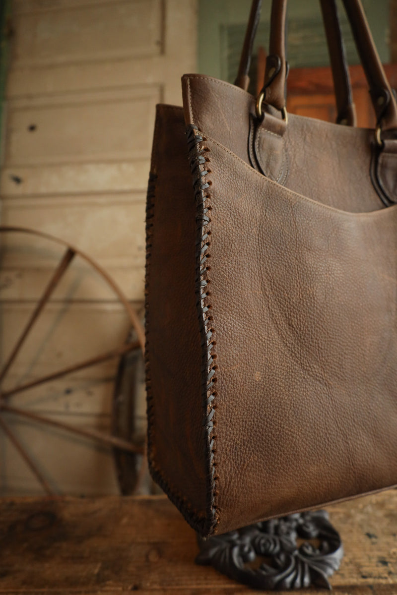 Maverick Exclusive Antelope Brown Bison Brass Handbag