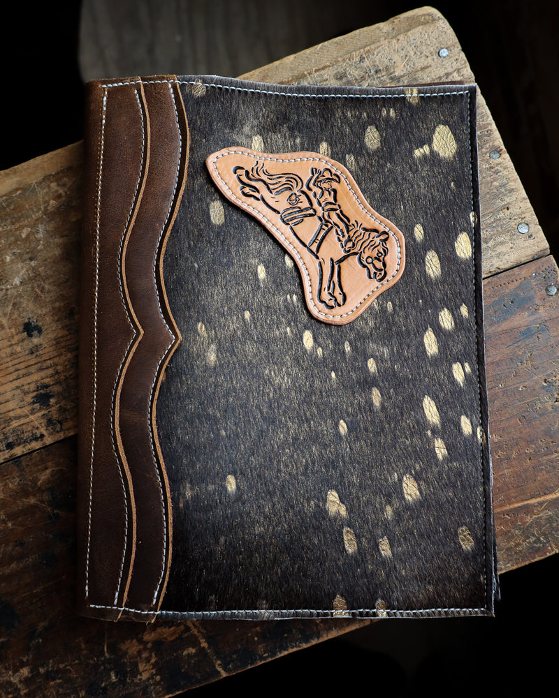 JRW Leather Gold Fleck Hide Bronc Portfolio 