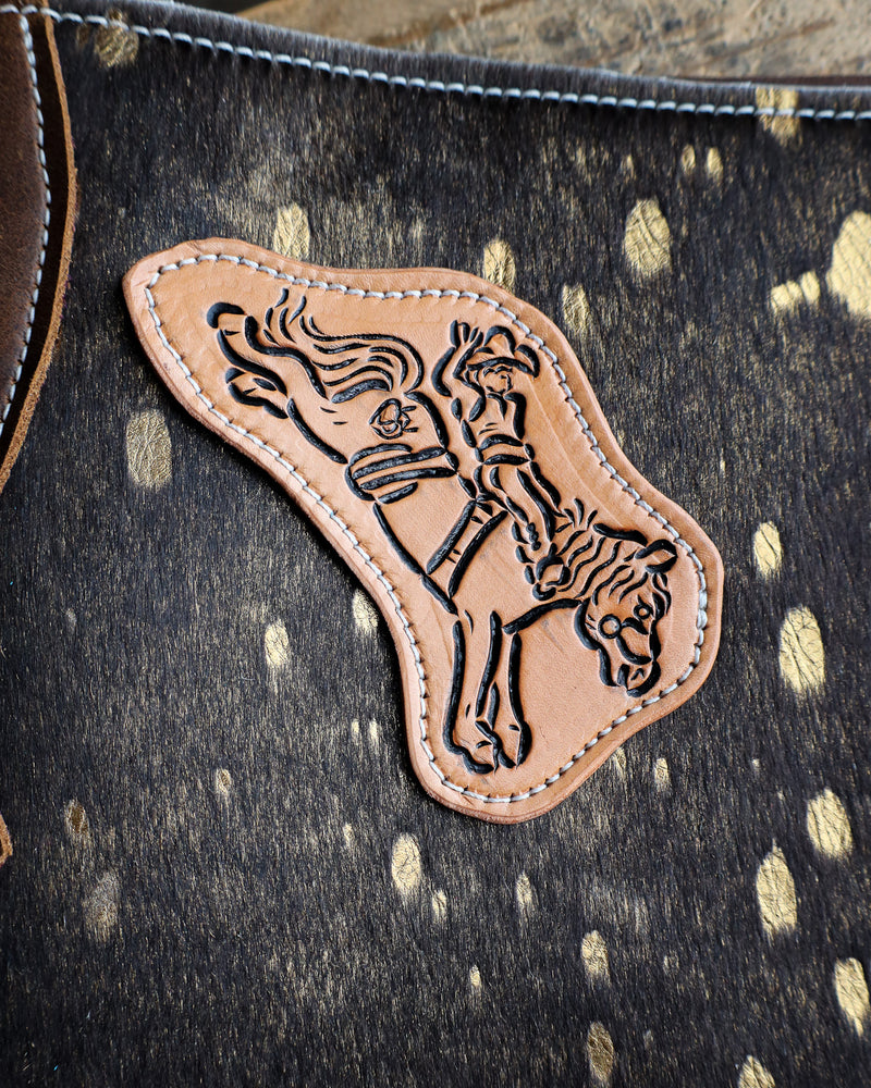 JRW Leather Gold Fleck Hide Bronc Portfolio 