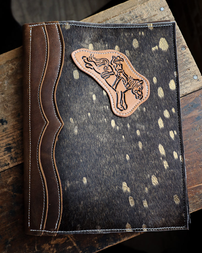 JRW Leather Gold Fleck Hide Bronc Portfolio 