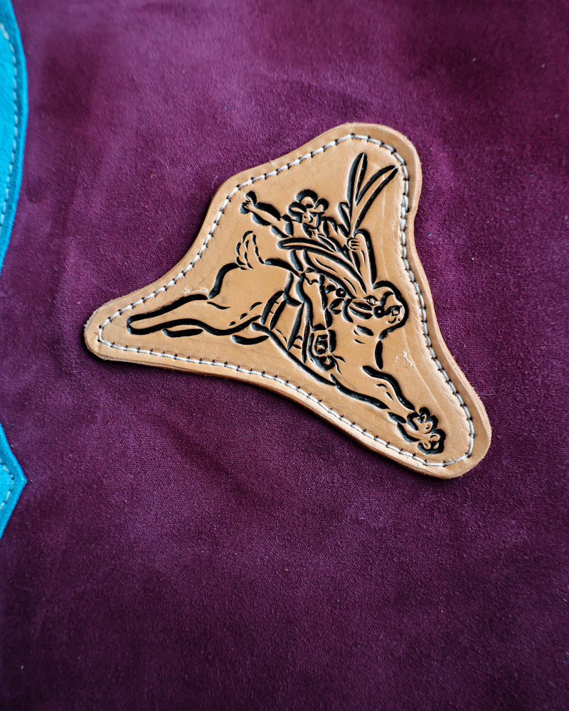 JRW Leather Plum, Turquoise and Tan Jacklope Rider Portfolio 