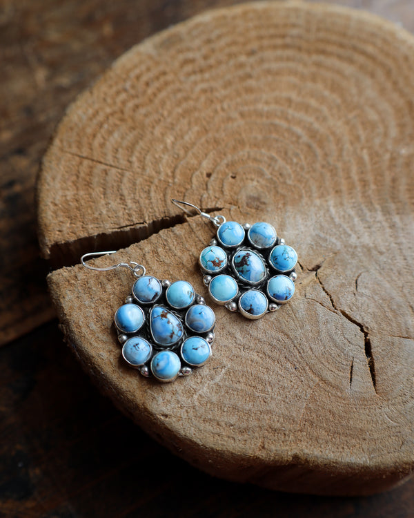 Light Blue Turquoise Cluster Hook Earring