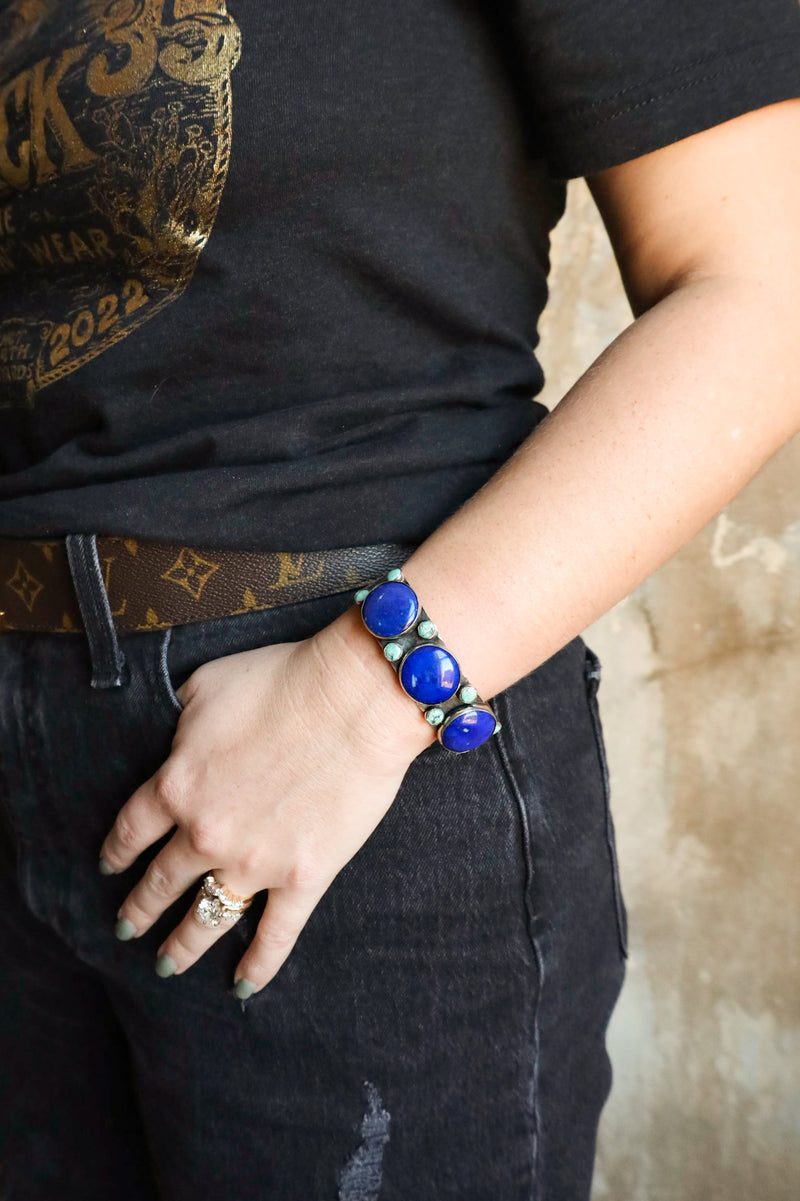 Timeless Cuff Lapis and Turquoise