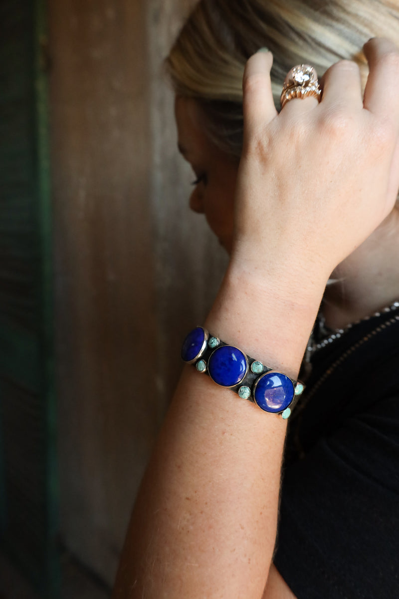 Timeless Cuff Lapis and Turquoise