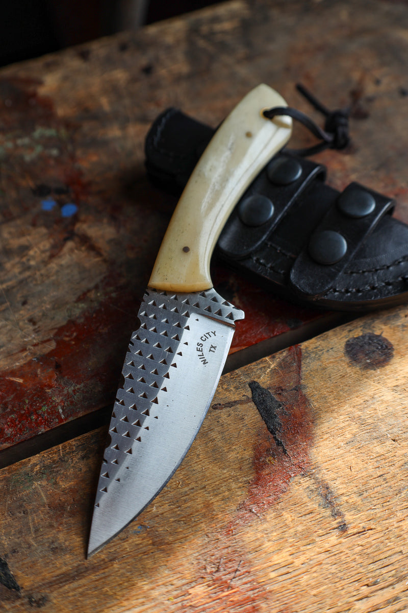NILES CITY KNIVES BONE HANDLE DROP POINT KNIFE