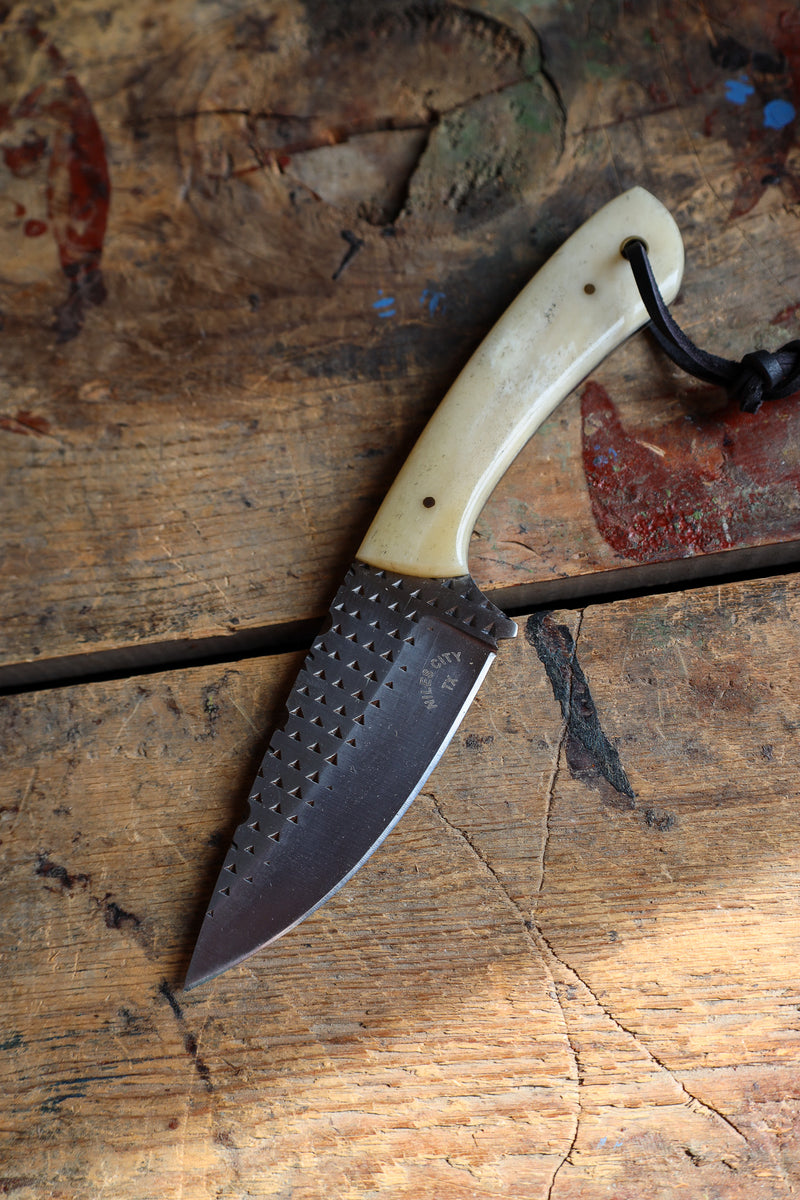 NILES CITY KNIVES BONE HANDLE DROP POINT KNIFE