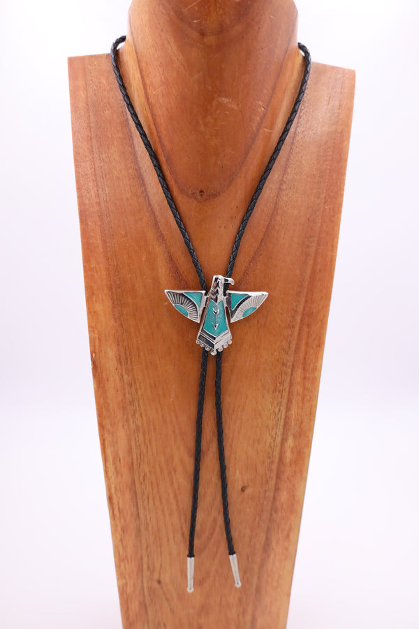 SOUTH WESTERN PHOENIX SILVER WITH TURQUOISE BOLO
