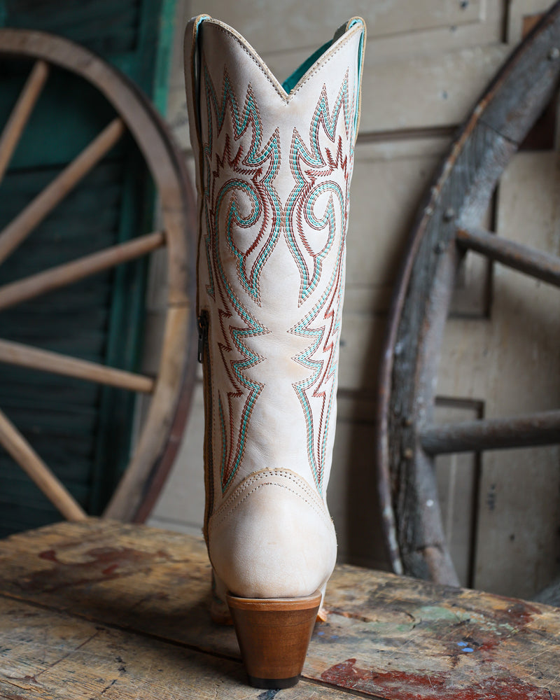 Corral Women's Blue And Red Embroidery Bone Snip Toe Cowboy Boot