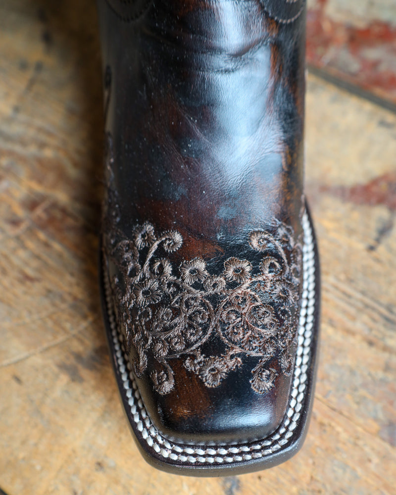 CORRAL WOMEN'S SQUARE TOE FLORAL EMBROIDERY BOOT