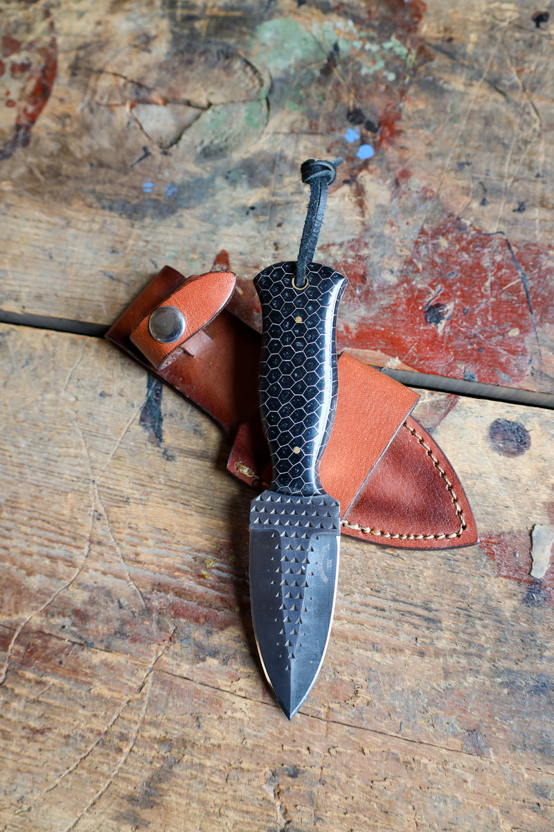 Niles City Knives Honeycomb Black Dagger Blade Knife