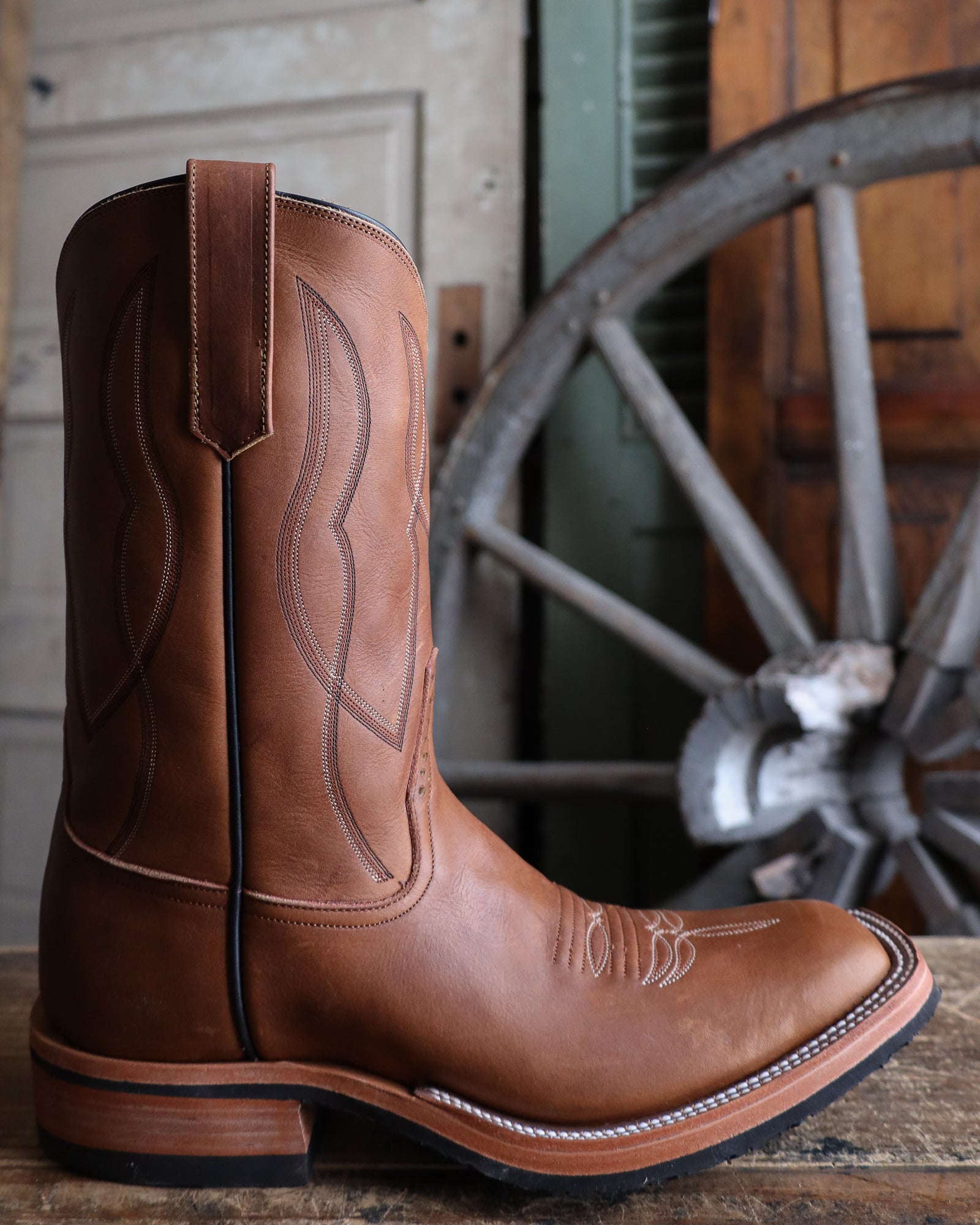 Rios of Mercedes ブラウンウエスタンブーツ 9D ② RIOS OF MERCEDES MEN'S CHESTNUT BLACK HAWK 11