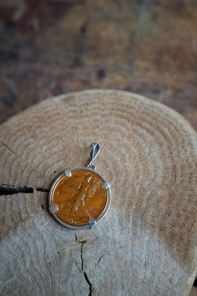 Freedom Touch 1944 Half Dollar Gold Pendant