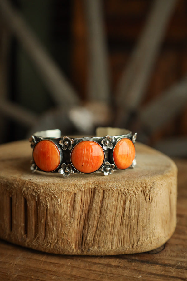 Richard Schmidt 3 Large Spiny Oyster Rounds 8 Flowers Cuff 