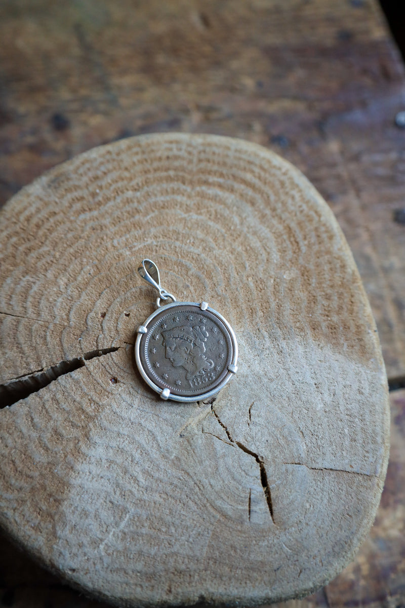 Freedom Touch 1853 One Cent Coin Pendant